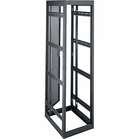 MRK-4442PRO Middle Atlantic 44 Space (77 Inch), 42 Inch Deep Gangable Rack with Rear Door, with Cage-Nut Rail Black Finish