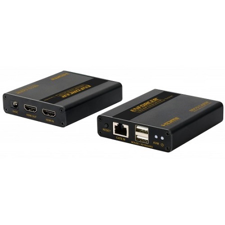 MVE-AH1E1-01UQ Seco-Larm 1080p HDMI Over Single Cat6 Extender with USB 2.0 KVM and Loop-Out