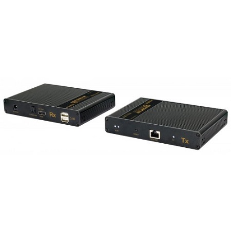 MVE-AH1E1-42UQ Seco-Larm 4K@60Hz HDMI Over Single Cat6 Extender with USB 2.0 KVM and Loop-Out