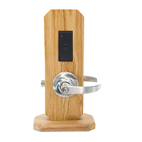 N90L1195F26D Alarm Lock Networx N90L Series Cylindrical Lockdown Surface Mount Electronics Prox Oval American Lever Design with Lock Function - Satin Chrome Finish
