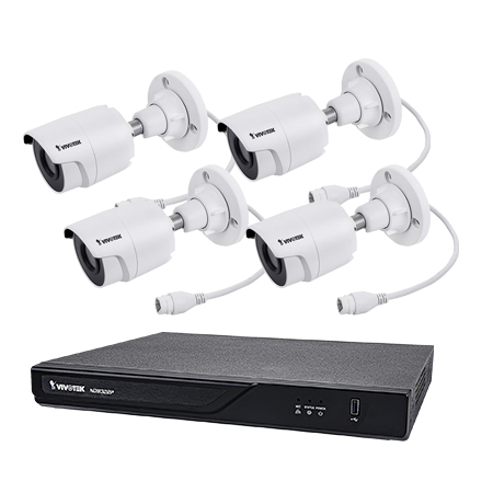 [DISCONTINUED] ND9322P-2TB-4IB60 Vivotek 8 Channel NVR Kit 128Mbps Max Throughput 2TB w/ 4 x 2MP Outdoor IR Bullet IP Security Cameras