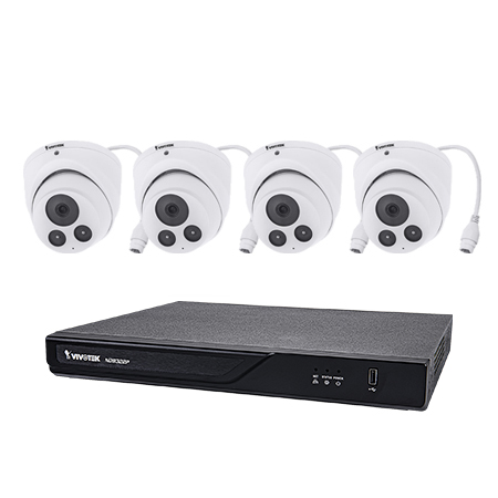 [DISCONTINUED] ND9322P-2TB-4IT80 Vivotek 8 Channel NVR Kit 128Mbps Max Throughput 2TB w/ 4 x 5MP Outdoor IR Eyeball IP Security Cameras