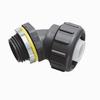 Show product details for NMLT45150BL-2 Arlington Industries 1-1/2" PVC Liquid Tight 45 Degree Non-Metallic Connectors Black - Pack of 2