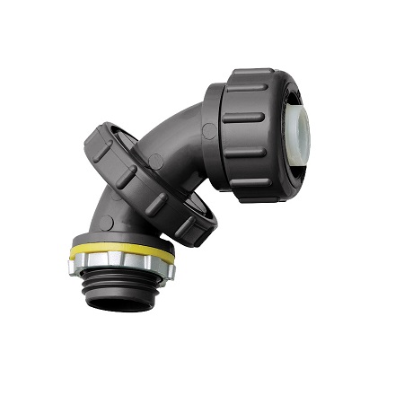 NMLT5090BL-10 Arlington Industries ½" PVC Liquid Tight Zero to 90 Black Connectors - Pack of 10