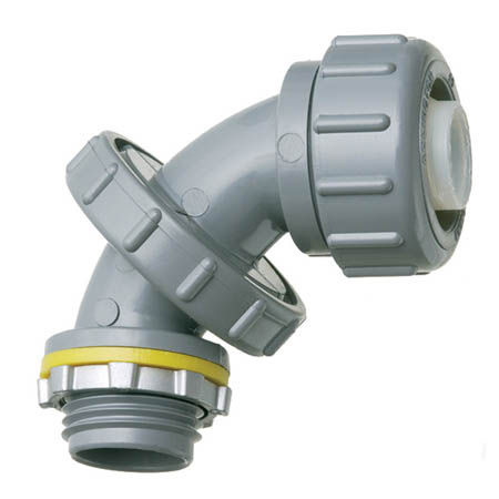 NMLT7590-10 Arlington Industries ¾" PVC Liquid Tight Zero to 90 Connectors - Pack of 10