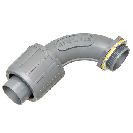 NMLT9015-2 Arlington Industries 90° SNAP2IT Non-Metallic Push-On Connector - Pack of 2