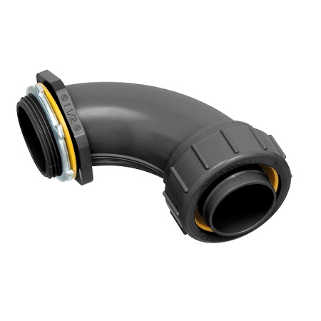 NMLT90150BL-2 Arlington Industries1 1/2" Black PVC 90 Degree Non-Metallic Connectors  Pack of 2