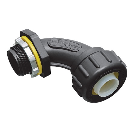 NMLT9050BL-10 Arlington Industries ½" Black PVC Liquid -Tight 90 Degree Non-Metallic Connector – Pack of 10