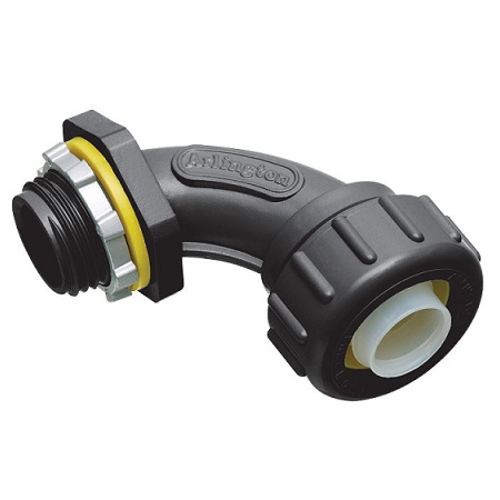 NMLT9075BL Arlington Industries 3/4" Black PVC Liquid -Tight 90 Degree Non-Metallic Connectors
