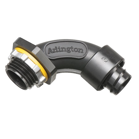 NMSC9050BL-25 Arlington Industries ½" Screw-On 90° Non-Metallic Liquid Tight Connectors - Pack of 25