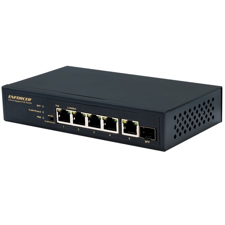NS-504UT-GAQ Seco-Larm 4-Port Gigabit Unmanaged PoE+ Switch