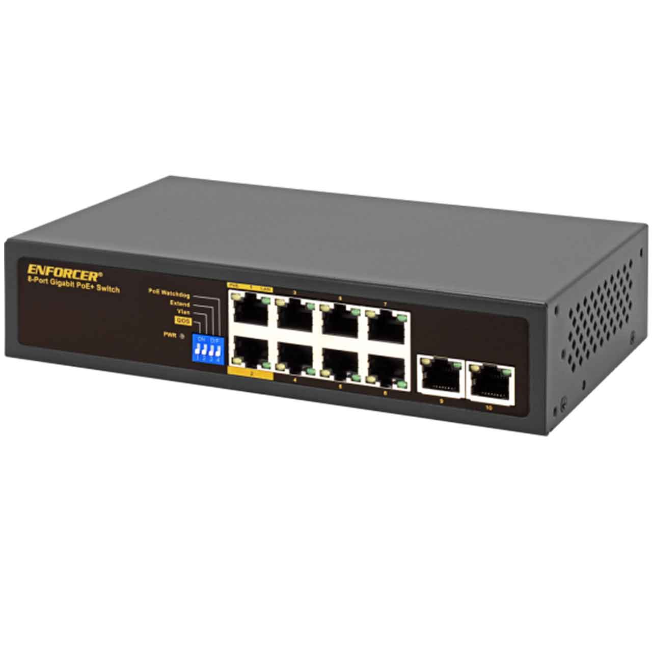 NS-508UT-GA Seco-Larm 8-Port Gigabit Unmanaged PoE+ Switch with AI