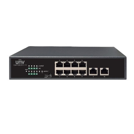 NSW2010-10GT-POE-IN Uniview 8 PoE Ports + 2 Uplink Ports 120W Unmanaged Desktop PoE Switch