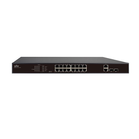 NSW2010-16T2GC-POE-IN Uniview 16 PoE Ports + 2 Gigabit Uplink Ports 250W Unmanaged Rackmount PoE Switch