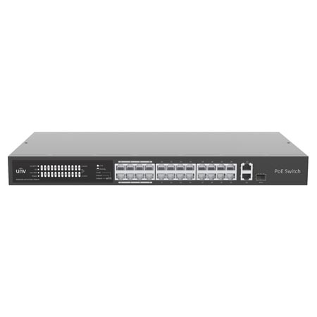 NSW2020-24T1GT1GC-POE-IN Uniview 24 PoE Ports + 1 Gigabit Uplink + 1 Gigabit Combo Ports 370W Unmanaged Rackmount PoE Switch