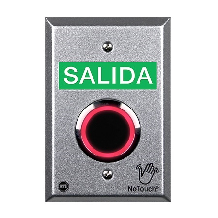 NT-CA100-ES STI NoTouch Cast Aluminum IR Switch with Three Snap-in Messages - SPANISH - US Single-Gang