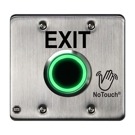 NT-SS201-EN STI NoTouch US Double Gang Outdoor Sensor - EXIT - Stainless Steel