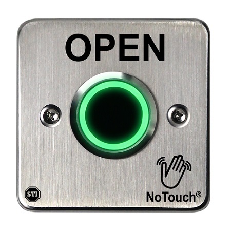 NT-SS302-EN STI NoTouch Stainless Steel IR Switch - European Single-Gang - Open