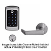 Show product details for NTM617-ZW3-605-LH Yale Mortise Lock with Pushbutton Keypad-Cylinder Override with Thumbturn ZW Module - Bright Brass Clear Coated - Left Hand