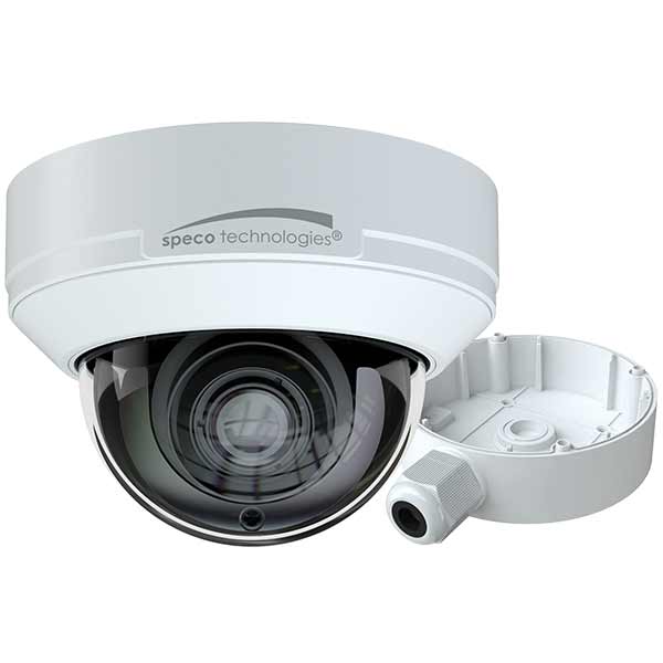 O4D9M Speco Technologies 2.8-12mm Motorized 30FPS @ 4MP Indoor/Outdoor IR Day/Night WDR AI Dome IP Security Camera 12VDC/POE