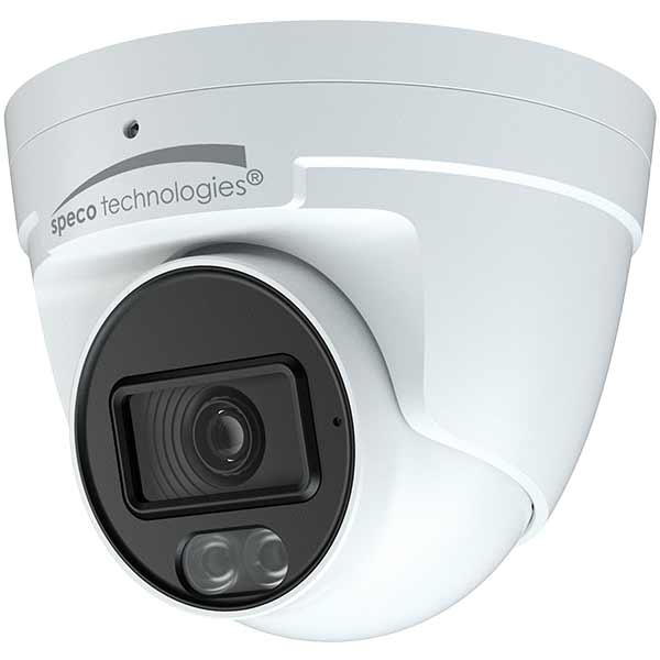 O4KT1 Speco Technologies 4MP IP Turret Kit Camera with White Light Intensifier, 2.8mm Fixed Lens, NDAA, White, Recomended with ZIP4T1B and ZIP8T2B, No JB included