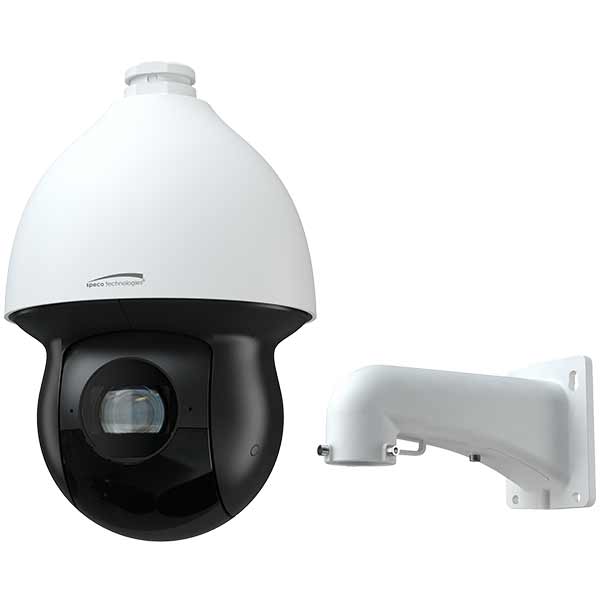 O4P25X3 Speco Technologies 4MP 25x 4.8-120mm lens Indoor/Outdoor IP PTZ Camera with Included Wallmount, White Housing, NDAA
