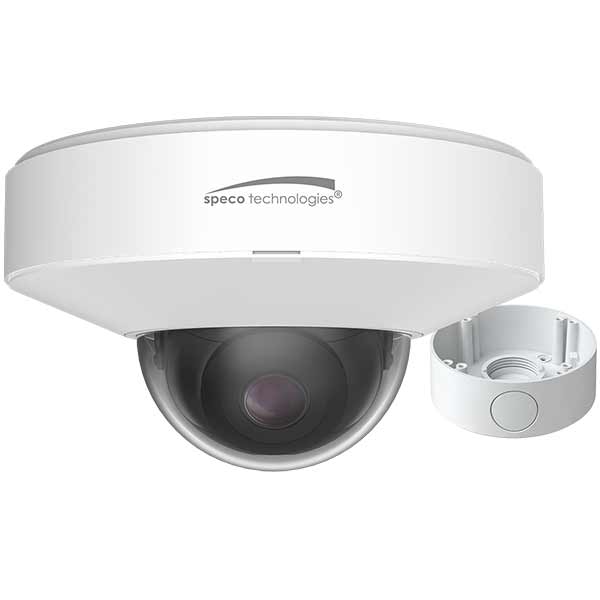 O8P4N Speco Technologies 8MP H.265 Mini Dome AI IP Camera,IR, 2.8mm lens, White housing, Included Wall Bracket, NDAA
