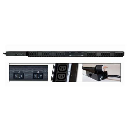 OEPD2430V48DCLT Minuteman UPS OEPD Series 30-Amp 24 Front Outlets 0U Vertical PDU