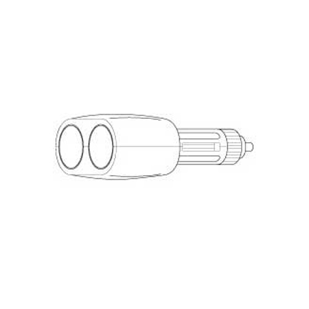 Vanco Dual Cigarette Lighter Adapter Male Plug to 2 Female Receptacles