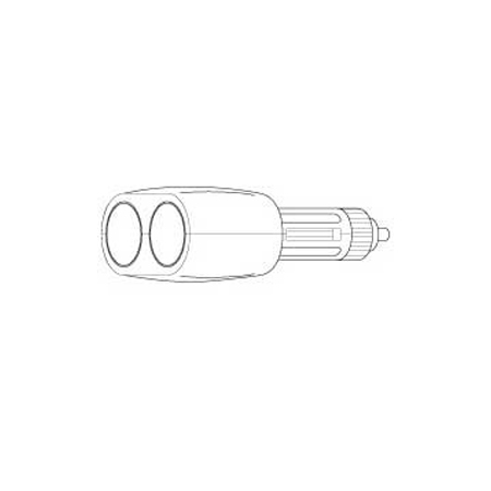 P212BX Vanco Adapter Cigarette Plug/2-Socket Block