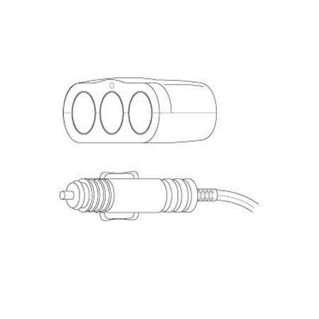 Vanco 3-Way Cigarette Lighter Extension Box Male Plug to 3 Female Receptacles