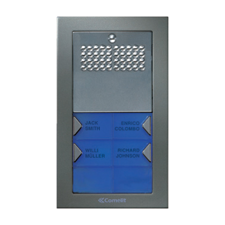 PA4F Comelit EZ-Pack Powercom Audio Flush Mount 4 Push Button Entry Panel Kit