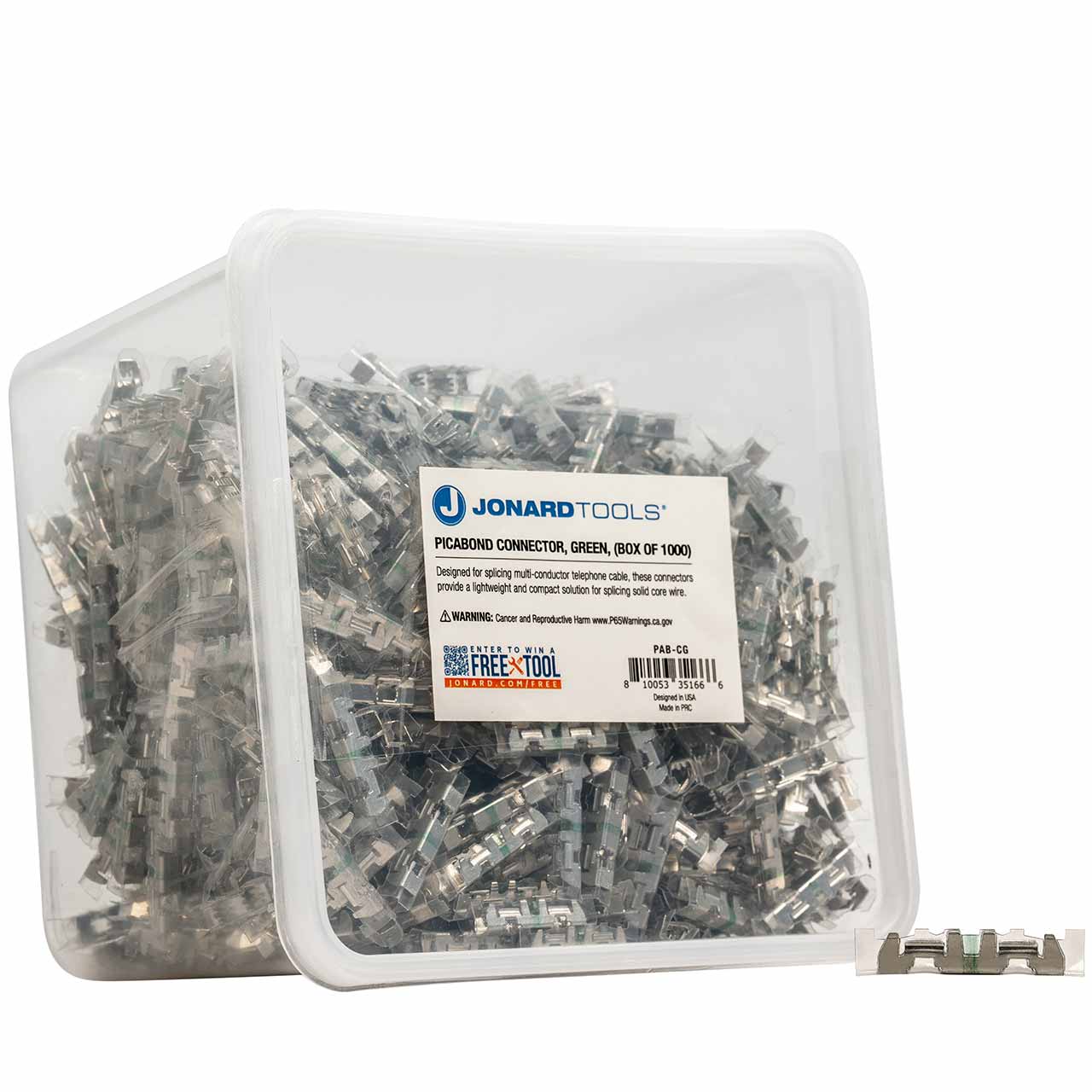 PAB-CG Jonard Tools Picabond Connector, Green (Box of 1000)
