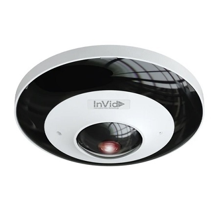PAR-P6PAN InVid Tech 1.07mm 30FPS @ 6MP Indoor IR Day/Night WDR Panoramic IP Security Camera 12VDC/PoE