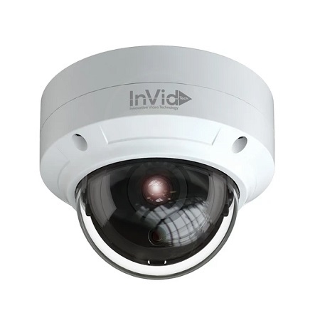 PAR-P8DRIR28F InVid Tech 2.8mm 30FPS @ 8MP Outdoor IR Day/Night WDR Dome IP Security Camera 12VDC/PoE