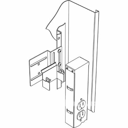 PB-DWR Middle Atlantic Bracket To Mount Power Strips In SR-40-22, and DWR Wall Racks