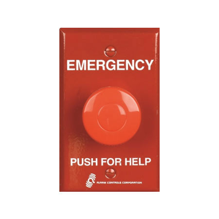 PBL-2-4 Alarm Controls Latching Operator 2 N/O Pair Emergency Panic Station - Red Wall Plate
