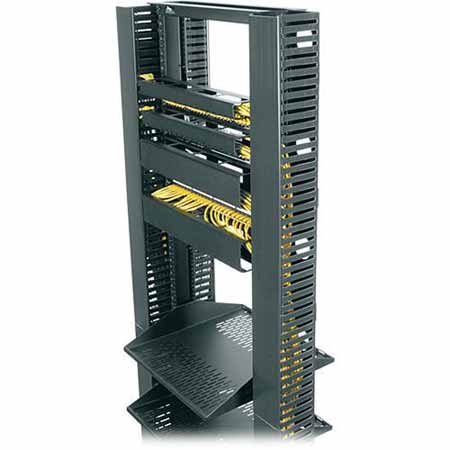 PCD-2-3-20SC Middle Atlantic Plastic Cable MGMT Duct with Cover, Single Channel, Black Finish
