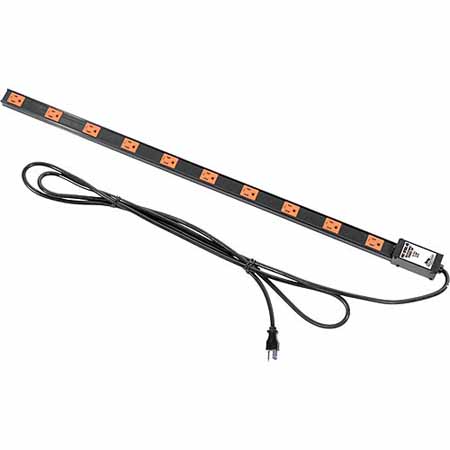 PDT-1015C-NS20 Middle Atlantic 10 Outlet, Single 15 Amp Circuit Thin Power Strip with 20' Cord, Fits Racks That Accept 'G' Power