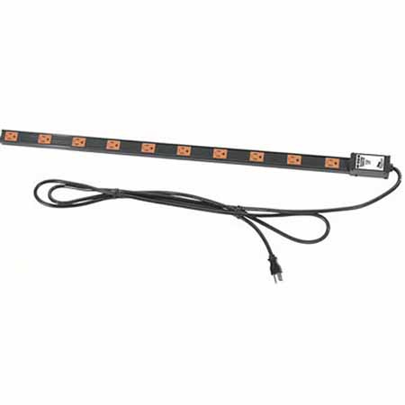 PDT-1015C-RN Middle Atlantic 10 Outlet, Single 15A Circuit, 2-Stage Surge/Spike, Remote Notify, Thin Power Strip with 9' Cord
