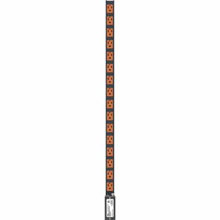 PDT-1615C-NS Middle Atlantic 16 Outlet, Single 15A Circuit Thin Power Strip with 9' Cord, Fits Racks That Accept 'E' Power