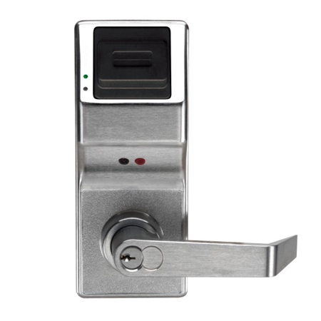 PL3075IC-26D-S Alarm Lock Proximity Lock - Trim Straight Lever with KO Cylinder - Polished Chrome Finish - Schlage