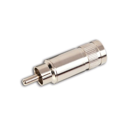 Vanco Cable Mount RCA Male Plug, Nickel Plated with Strain Relief