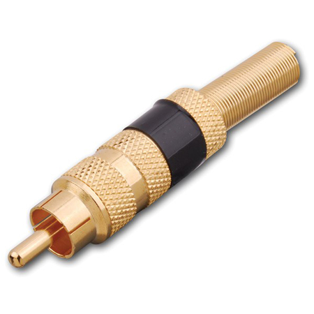 PP15R Vanco Conductor RCA Plug Solder Gold with Strain Red