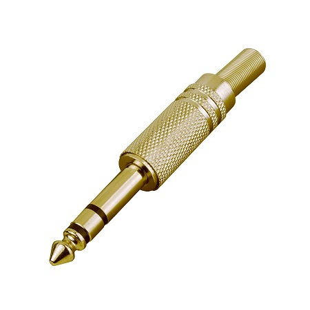 PP19G Vanco Conductor 1/4 Stereo Plug Solder Cable Mount Gold
