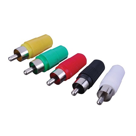 Vanco RCA Male Plugs, Plastic Shell-COLOR PACK