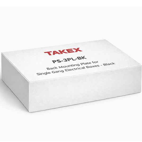 PS-3PL-BK Takex PS-530 Back Mounting Plate for Single Gang Electrical Boxes - Black