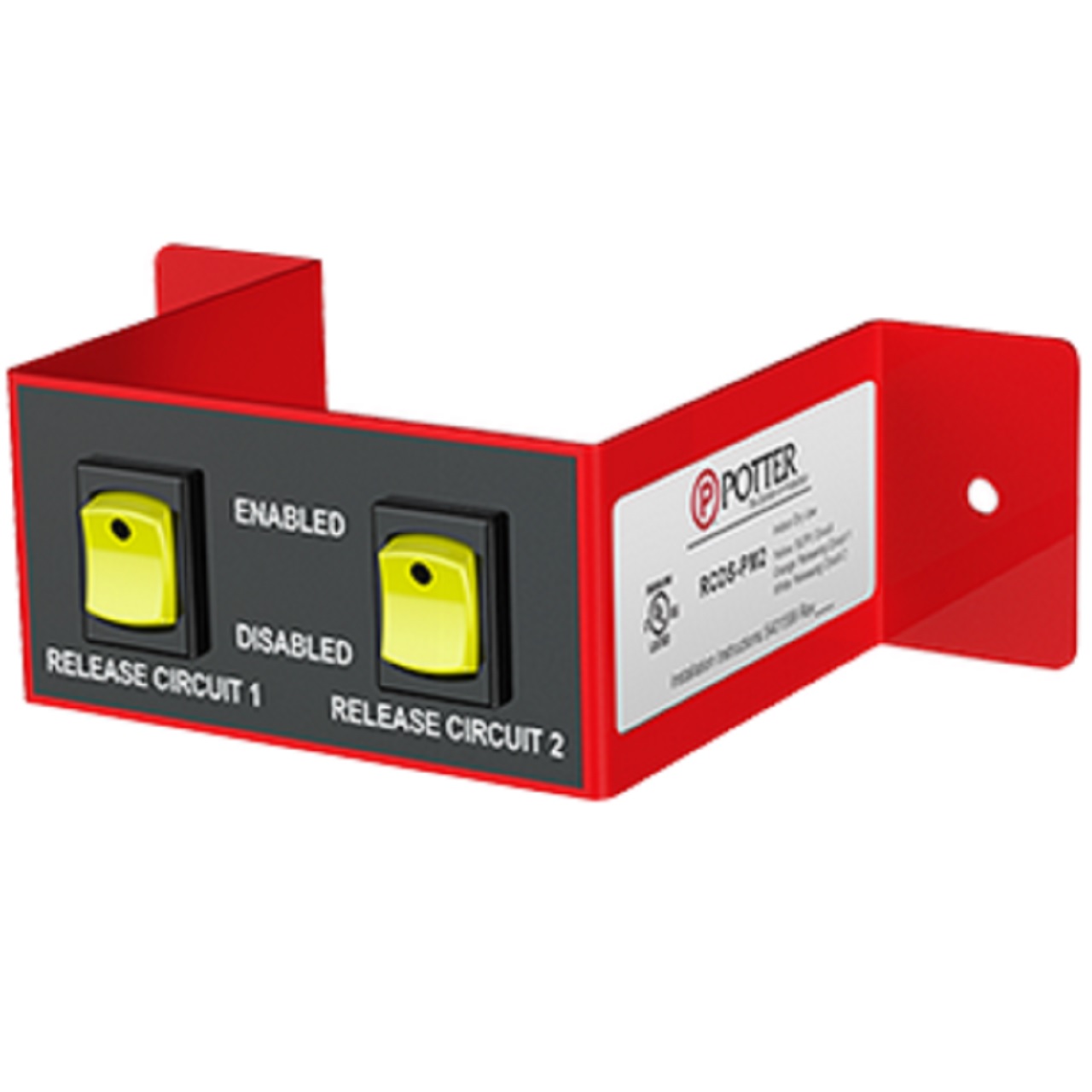 3001014 Potter RCDS-PM2 Release Circuit Disable Switch, Panel Mount Double