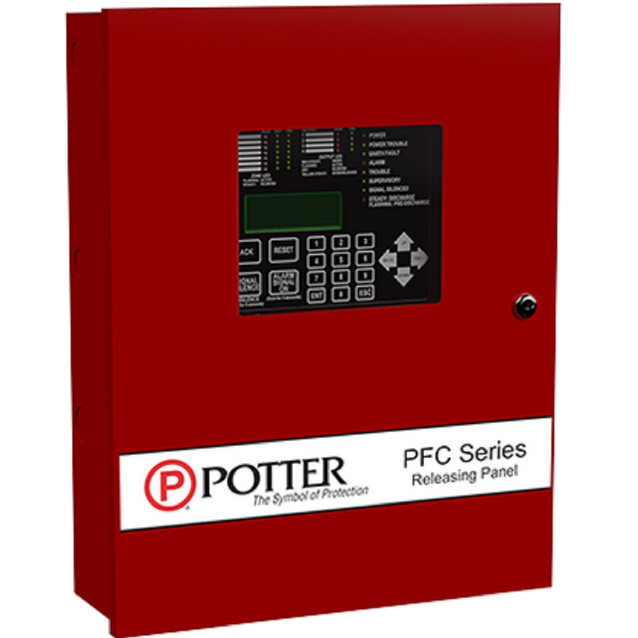 3006735 Potter PFC-4410G3 7 Zone Releasing Control Panel in 18 1/4" x 14 1/2" x 4 3/4" Enclosure - Red