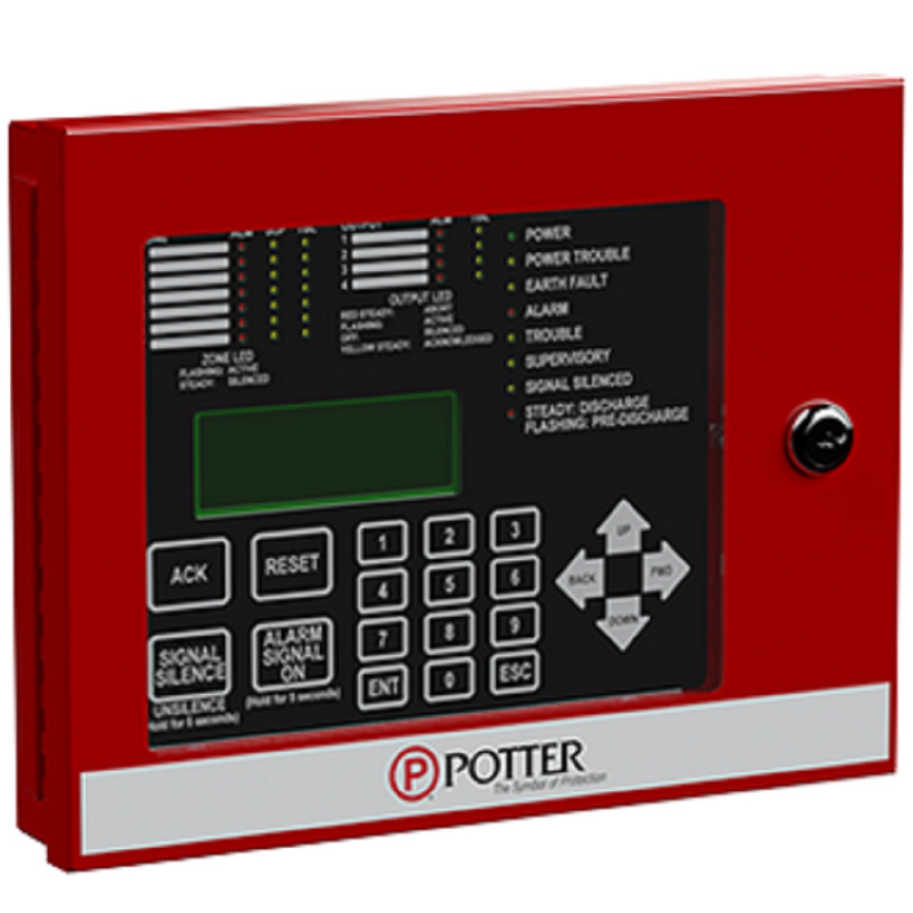 3006740 Potter RA-4410G3 REMOTE LCD Annuciator - Red Cabinet